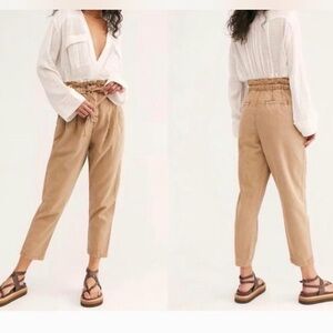 Free People Tan Straight Leg Pants